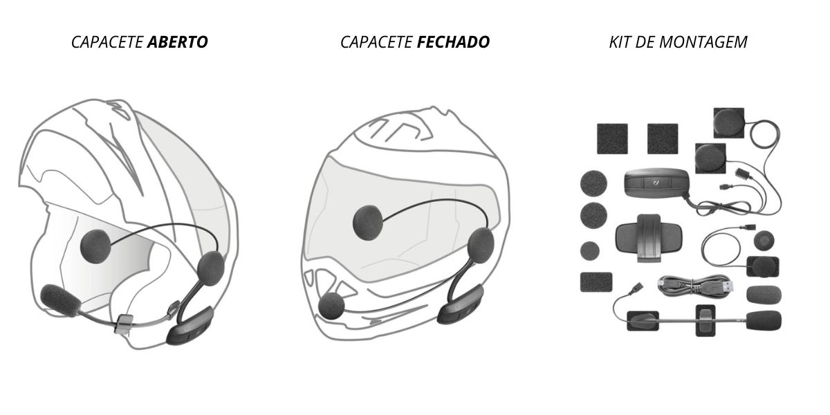 Comunicador Bluetooth para Capacete
